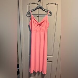 Pink Sleeveless Maxi Dress
